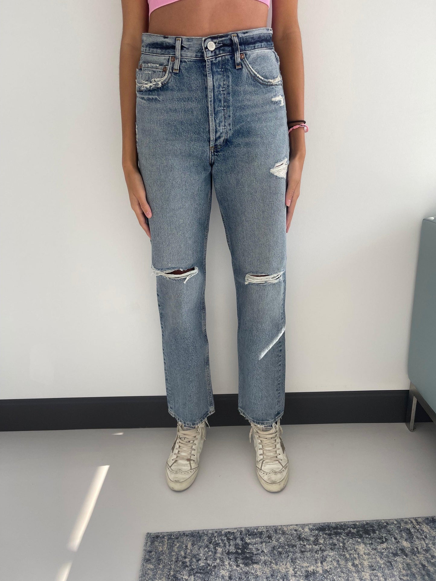 90S Pinch Pleat High Rise Straight Leg - EnlightenLiving
