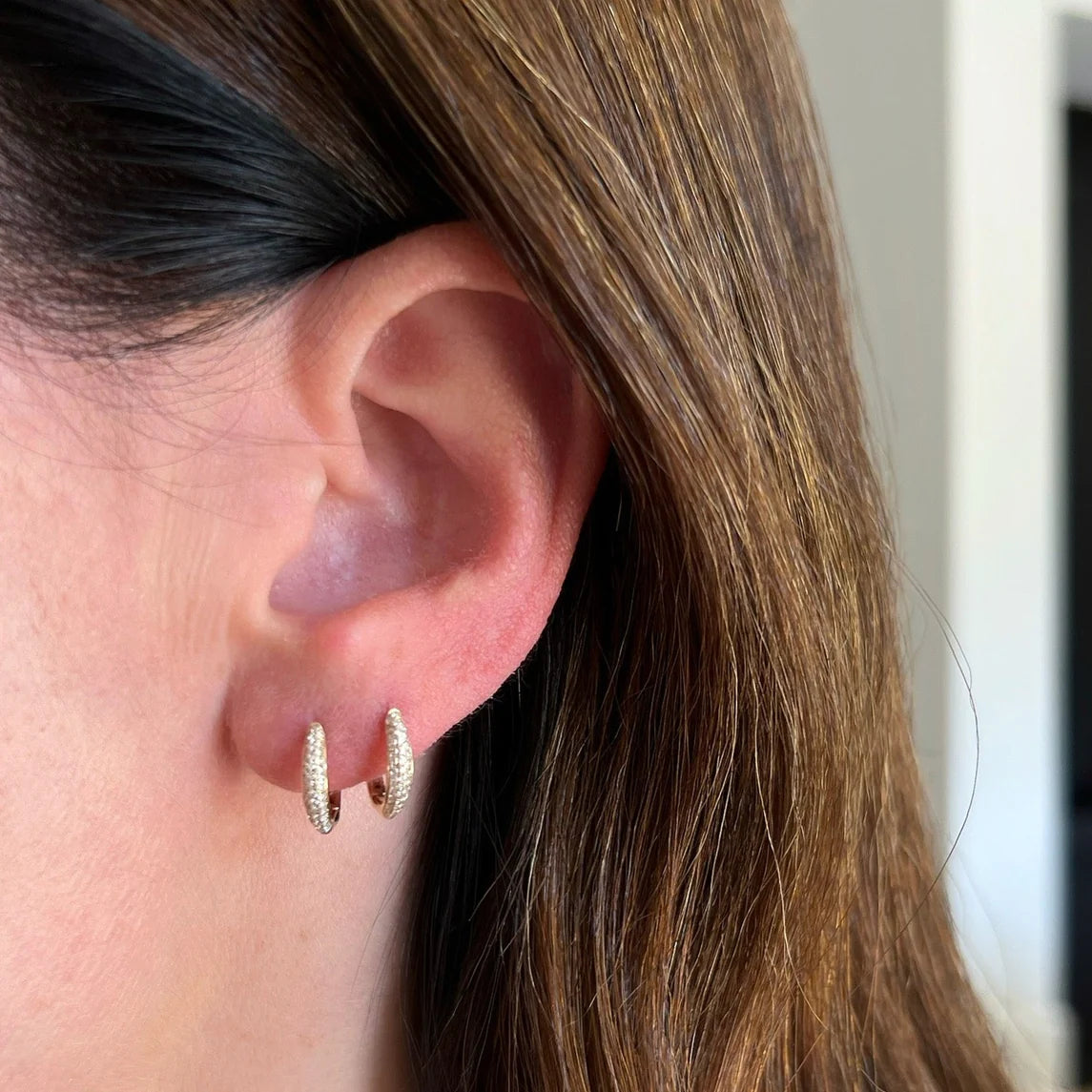 Diamond Dome Huggie Earring