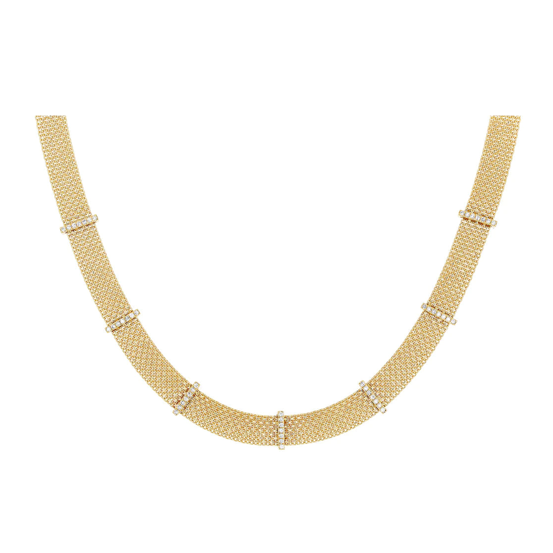 Diamond Bar Mesh Necklace