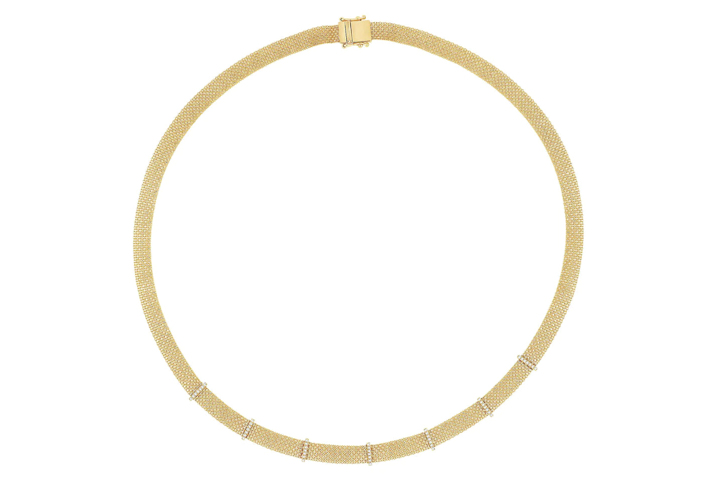 Diamond Bar Mesh Necklace