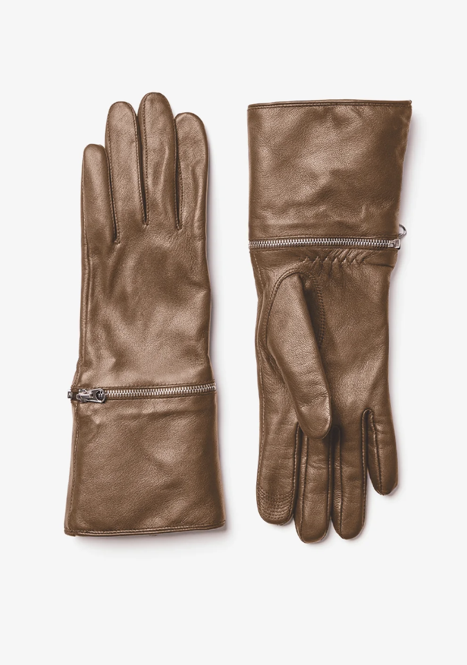 Demy Leather And Furry Gloves