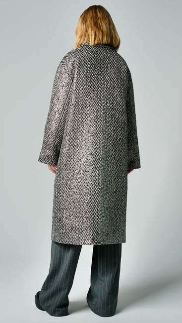 Metallic Herringbone Duster