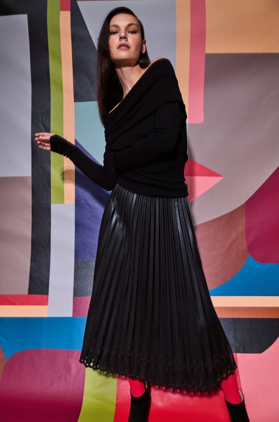 AMERI】HOROSCOPE SHEER PLEATS SKIRT｜レディース