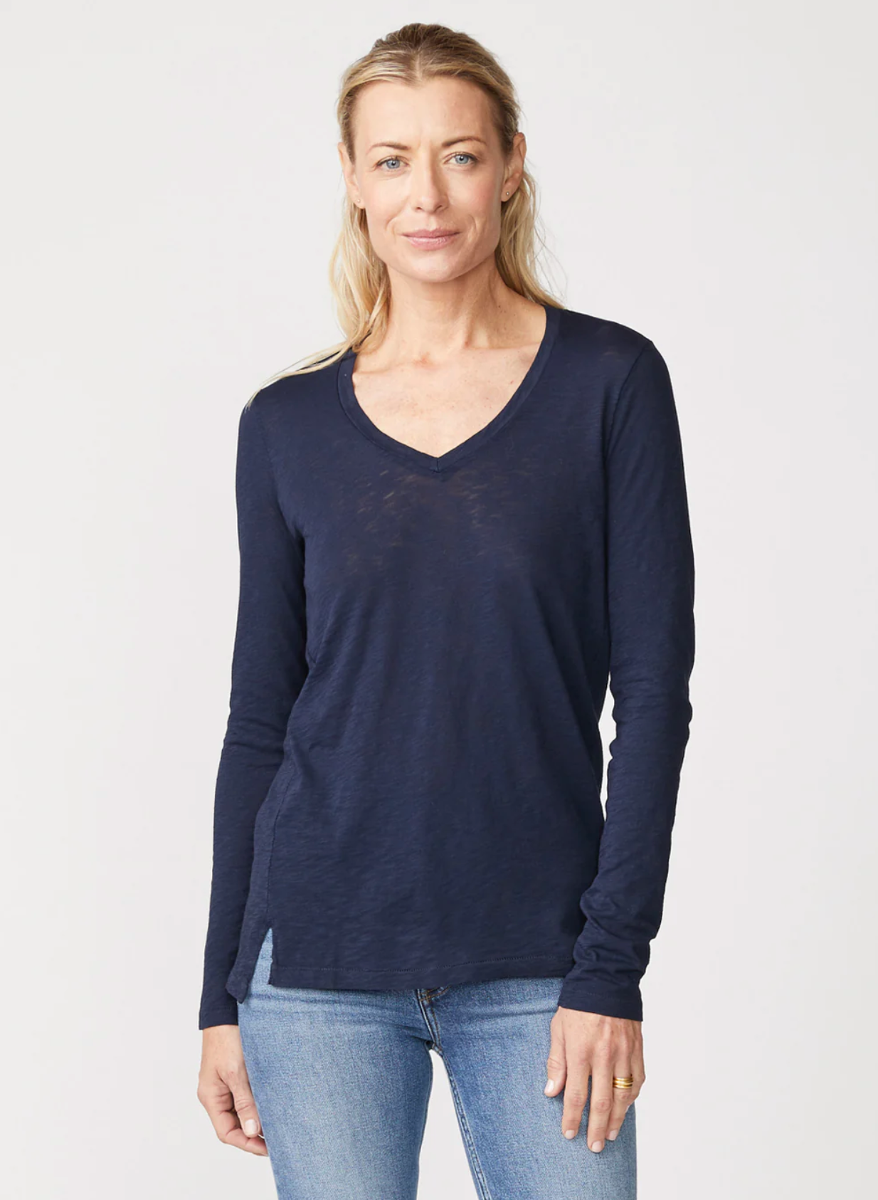 Supima Slub Jersey V-neck Tee