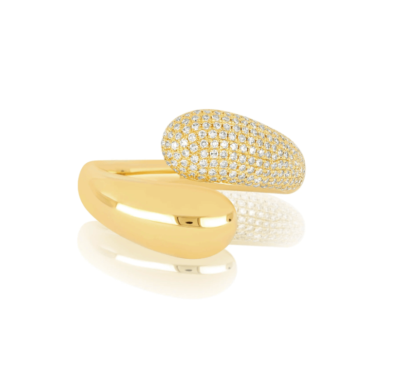 14Ky Gold and Diamond Jumbo Double Dome - EnlightenLiving