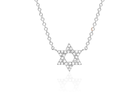 14KW Diamond Star Of David Necklace - EnlightenLiving