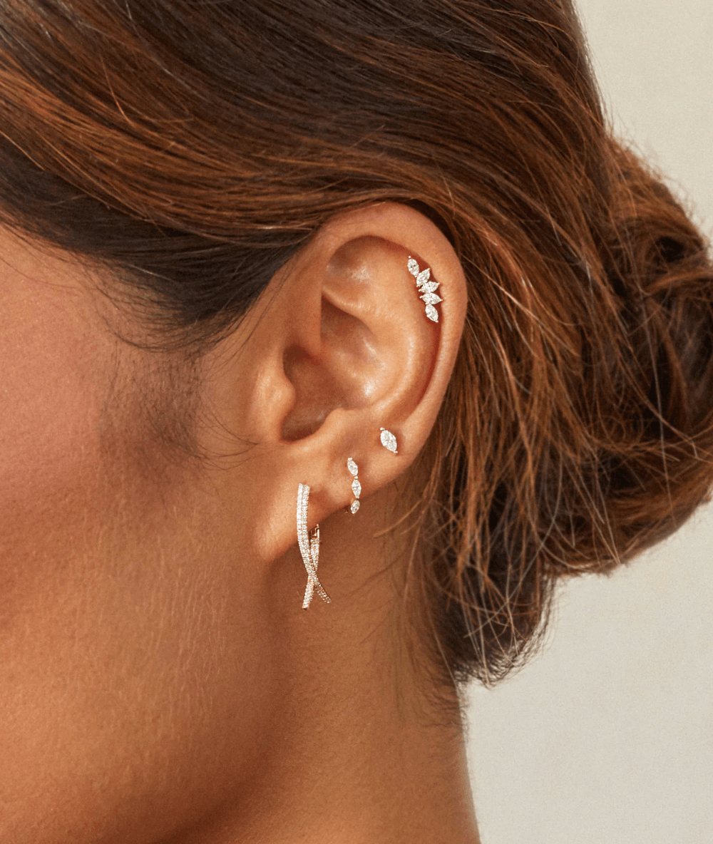 14KY Diamond Loop Earring - EnlightenLiving