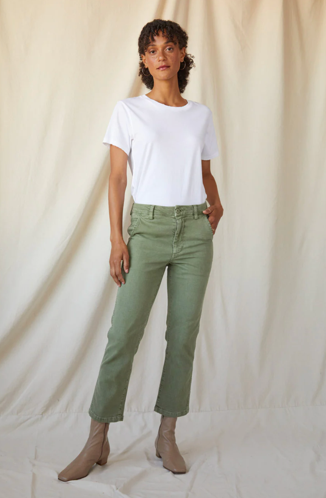 Easy Trouser Relaxed Crop Twill