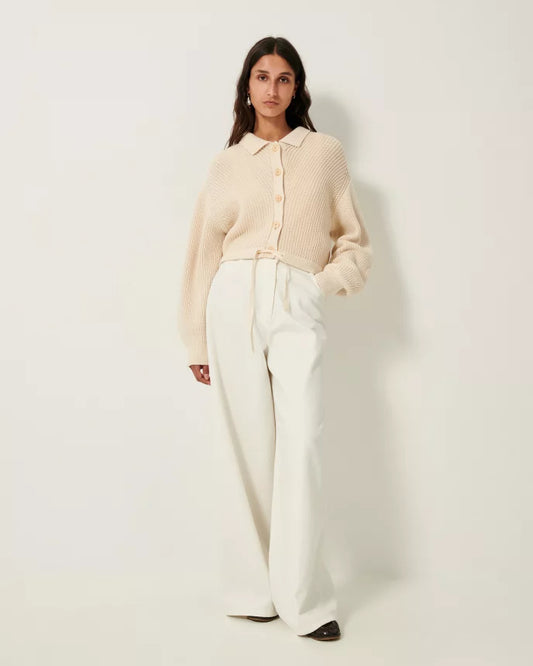 Bonny Cropped Ribbed Cardigan