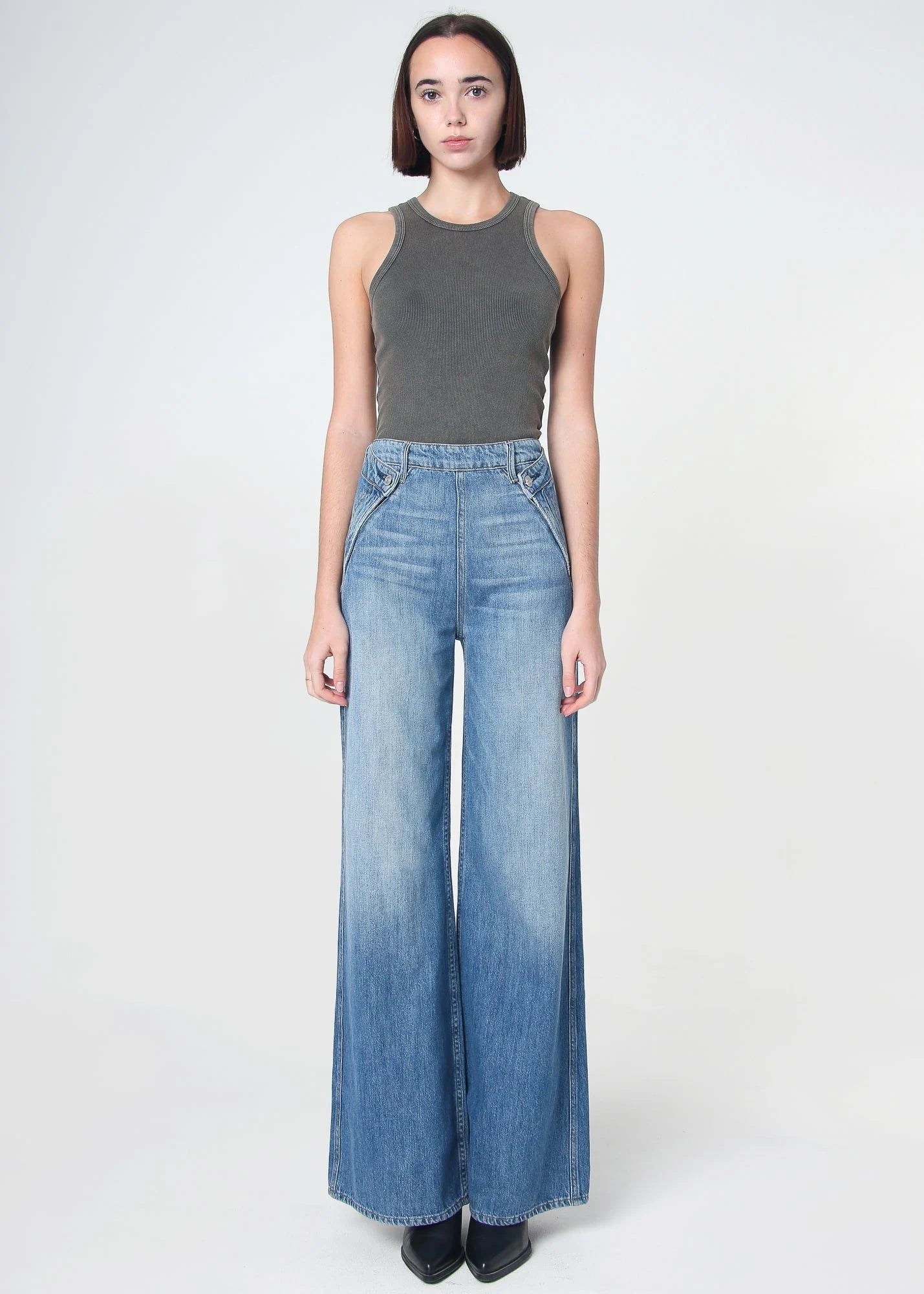 Dina High Waisted Wide Denim
