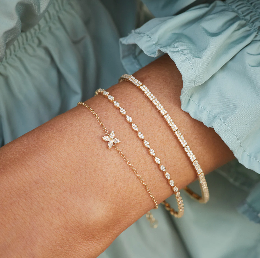 Blossum Diamond Chain Bracelet