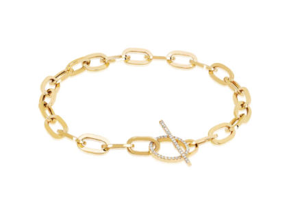 Jumbo Link Chain and Diamond Toggle Bracelet
