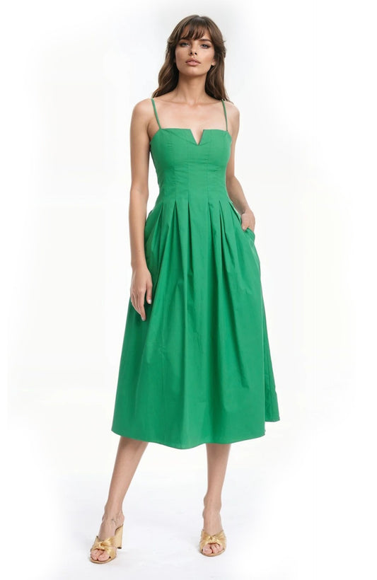 Pleated Cotton Dress