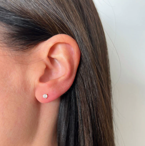 Jumbo Solitaire Diamond Stud Earring