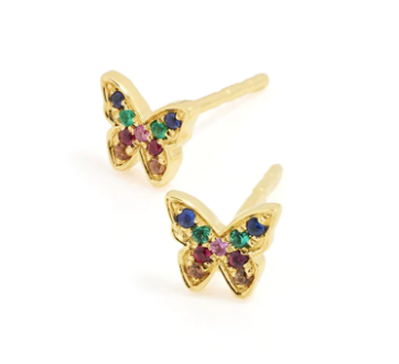 Mini Rainbow Butterfly Stud Earring