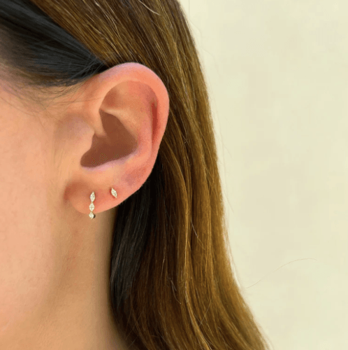 Baby Marquise Diamond Stud Earring - EnlightenLiving