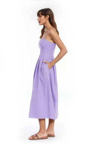 Pleated Cotton Dress