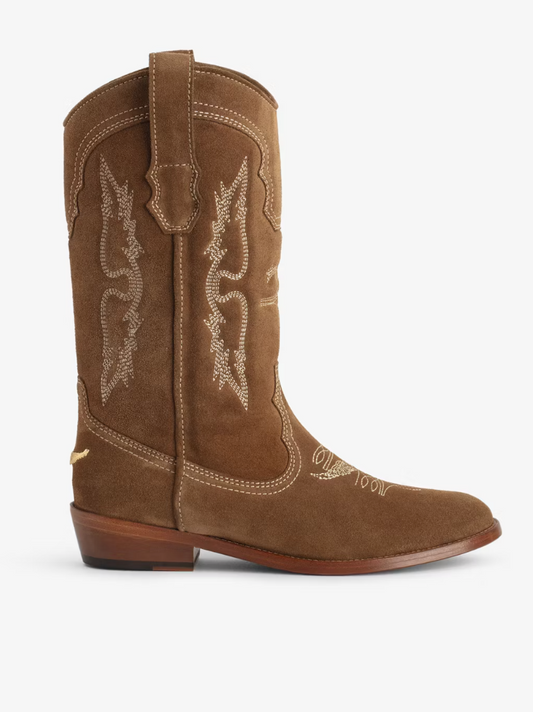 Suede Western Boot